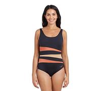 Zoggs Sumatra Adjustable Scoopback Womens Swimwear Black-Cinnamon, 32
