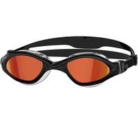 Zoggs Tiger LSR+ Swimming Goggles Black with Orange Mirrored Lenses