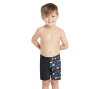 Zoggs Tots Boys Pixel Monsters Mid Swim Jammer - Black/Multi - Age 3