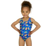 Zoggs Tots Girls Java Fish Actionback Swimsuit - Blue/Pink - Age 6