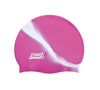 Zoggs Unisex Adult Silicone Multicolour Swimming Cap - Pink/Silver, One Size