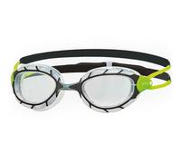 Zoggs Predator Adult Swimming Goggles, UV protection swim goggles, Pulley Adjust Comfort Goggles Straps, Fog Free Swim Goggle Lenses, Zoggs Goggles Adults Ultra Fit, Clear, Black/Lime, Regular