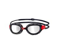 Zoggs Unisex Predator Titanium - Regular Fit Swimming Goggles, Black Red Mirror, Regular UK