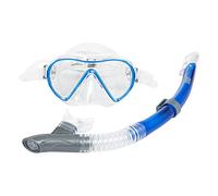 Zoggs Unisex's Combo Reef Explorer Adult Snorkel and Mask Set, Blue/White/Clear, 8-14 Years