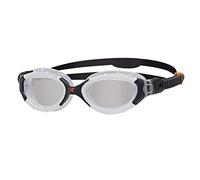 Zoggs Predator Flex Goggles, UV Protection Swim Goggles, Quick Adjust Swim Goggle Straps, Fog Free Adult Swim Goggle Lenses, Zoggs Goggles Adults 3D Flex Ultra Fit, Clear, White/Black, Regular