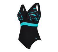 Zoggs Womens Daintree Square Back One Piece Swimsuit Size: 10 UK, Colour: Black/Green