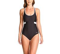 Zoggs Womens Dakota Crossback One Piece Swimsuit, Black/White, 8 UK
