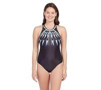Zoggs Women's Hi Cross X Back-E One Piece Swimsuit, Black/White, 36