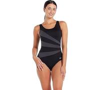 Zoggs Sandon Scoopback Ecolast Womens Swimsuit-BLACK, Black, Size 8, Women Black