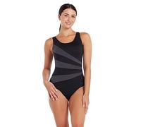 Zoggs Sandon Scoopback Swimsuit - Black, Black, Size 10, Women Black