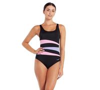 Zoggs Women's Sumatra Adjustable Scoopback One Piece Swimsuit, Black/Pink/Lilac, 10