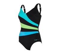 Zoggs Womens Wrap Panel Adjustable Classic Back Swimsuit Size: 18, Colour: Black/Green