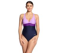 Zoggs Women's Zephyr Panel Crossback Swimsuit in Purple | Size: 18 Zoggs Purple 18