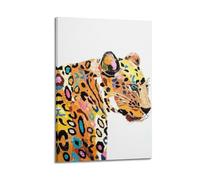 ZOGJIN Animal Poster Collage Art Colorful Leopard Poster Modern Wall Art Canvas Aesthetic Decoration Painting 20x30inch(50x75cm) Frame-style