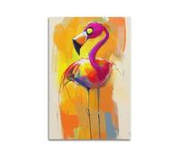 ZOGJIN Animal Poster - Colorful Abstract Flamingo Art Poster Modern Wall Art Canvas Aesthetic Decoration Painting 16x24inch(40x60cm) Unframe-style