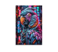 ZOGJIN Animal Poster High-tech Robot Parrot Poster Modern Wall Art Canvas Aesthetic Decoration Painting 24x36inch(60x90cm) Unframe-style