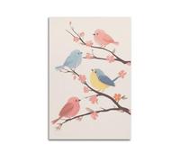 ZOGJIN Landscape Poster Spring Birds on Blossom Branch.jpg Poster Modern Wall Art Canvas Aesthetic Decoration Painting 12x18inch(30x45cm) Unframe-style