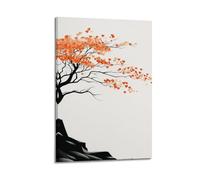ZOGJIN Season Posters Heart Shaped Autumn Tree.jpg Poster Modern Wall Art Canvas Aesthetic Decoration Painting 16x24inch(40x60cm) Frame-style