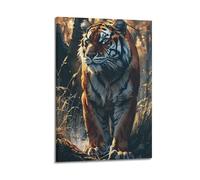 ZOGJIN Tiger in Forest Light And Shadow Poster Modern Wall Art Canvas Aesthetic Decoration Painting 20x30inch(50x75cm) Frame-style