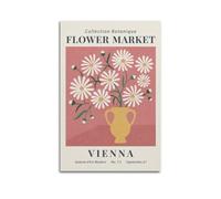 ZOGJIN Vintage Flower Poster, Vienna Daisy Vase Flower Market Poster Modern Wall Art Canvas Aesthetic Decoration Painting 24x36inch(60x90cm) Unframe-style