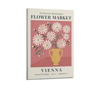 ZOGJIN Vintage Flower Poster, Vienna Daisy Vase Flower Market Poster Modern Wall Art Canvas Aesthetic Decoration Painting 08x12inch(20x30cm) Frame-style