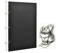 ZOGPLG A4 Drawing Sketchbook Black for Artists Hardcover, Sketch Book A4 DIY Cover 200gsm Sketchbook Very Thick Paper Removable Mounting Sketch Book for Artists and Child