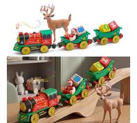 Zogxyc Christmas Train, Electric Train with Light, Music, for Wooden Tracks | Battery Powered Train with Interactive Figure and Reindeer, Compatible with Thomas and Friends, Brio, Ideal Gift for Children