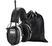 ZOHAN 042 Ear Defenders with Radio, AM/FM Digital Safety Ear Protector Muffs, SNR 30dB/NRR 25dB Hearing Protection, Adjustable Broadcast Noise Reduction, Ideal for Workshop, Mowing, Gardening (Grey)