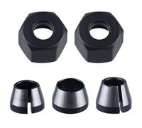Zohino Pack of 3 Collets Adapter, 6 mm 6.35 mm 8 mm Chuck Collet Adapter with 2 Clamping Nuts for Straight Grinder Cutting Engraving