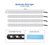 Zohisin Car Home RGB LED Strip Light Foot Ambient Lighting Kit with Voice Control APP and Remote Control 4 Pack 5050 SMD 12 LED per Strip 16 2cm Length USB and Cigarette Plug for Car Inter