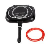 Zohisin Double Sided Grill Pan Non Stick Aluminium Frying Pan with Burn Handle for Grilling Sandwiches Fish Vegetables Steaks Pancakes Indoor & Outdoor Use Lightweight Even Cooking