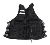 Zohisin Outdoor Fishing Cargo Vest with 9 Zippered s Breathable Mesh Back Water Drinking System and Hidden Helmet Cover Polyester Casual Travel Work Jacket for Motorcycle Cycling Pho