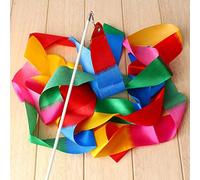 Zohisin Rhythmic dance ribbon gymnastics ribbon twirl ribbon with stick ballet dance ribbon 5 m polyester ribbon artistic gymnastics ballet rhythmic dance for girls dancing gym circus