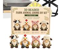 Zohuwerui 3D Beaded Gnome Craft Kit,DIY 3D Gnomes Craft Kits,Handmade Beadwork Project Set | for Beginners Adults Enthusiasts Family Holiday Home Desk Bookshelf Mantel Decor
