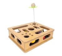 Zohuwerui Cat Nail File Enrichment Box,Interactive Wooden Indoor Grinding Toy | Cat Scratcher That Files Nails Built-in Sandpaper,for Dog Pet Kitten Puppy House Play Indoor