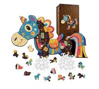 Zohuwerui Wood Puzzle | Learning Horse-Shaped Board Games - Puzzle Toys - for Vacation Travel Road Trip Airplane Car Ride Waiting Room Family Grandparent Grandchild