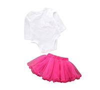 ZOIASW Girls' Long Sleeved Letter Romper Skirt Two Piece Set The Princess Has Arrived Baby Newborns (Pink, 0-6 Months)