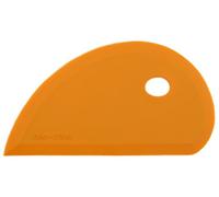 Zoie + Chloe Multipurpose Silicone Bowl Scraper - Dough Scraper for Cleaning Mixing Bowls, Baking Pan - Silicone Scraper Spatula For Painting, Smoothing, Frosting, Cake Decorating - Orange, 7x3.75"