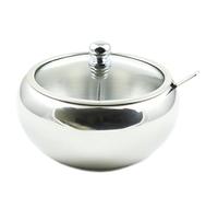Zoie + Chloe Stainless Steel Sugar Bowl with Glass Lid - Bonus Spoon - 2 Cup Capacity (500ml)