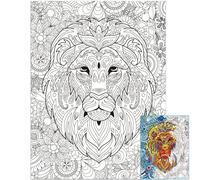 ZOIIWA Lion Giant Coloring Posters for Kids Adults Large Lion Coloring Poster 39.37×51.96 Inch Jumbo Mandala Coloring Posters for School Classroom Family Office Art Craft Activities