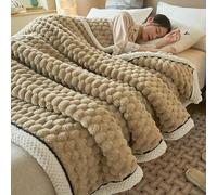 ZoikoM Double Layer Winter Thick Blanket, Super Heavy Warm for Winter Blanket, Fluffy Plush Lightweight Cozy Snuggly, Super Warm with Reversible for Bed,Sofa,Couch,Settee,Car,Travel, 150×200cm