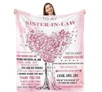 Zoiluku Sister in Law Gifts Blanket, 60''x50'', Polyester Flannel Throw Blanket, Perfect for Indoor & Outdoor Use, All Seasons, Female, Love Theme, Thermally Insulating