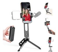 ZOINSHOT 360° Rotatable Aluminum Phone Tripod Mount, Foldable Phone Holder with Arca-Swiss & Arri Holes for iPhone, Samsung, Pixel, Compact Stand for Vlogging, Live Stream, Travel Filming