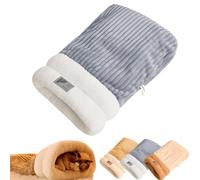 ZoIyte Cat Sleeping Bag - Soft Plush Warm Pet Nest Bed, Self Warming, 360° Wrap Comfortable Pet Snuggle Sack (Grey, M(44 * 37cm))