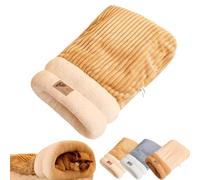 ZoIyte Cat Sleeping Bag - Soft Plush Warm Pet Nest Bed, Self Warming, 360° Wrap Comfortable Pet Snuggle Sack (Brown, M(44 * 37cm))