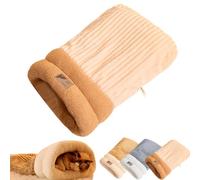 ZoIyte Cat Sleeping Bag, Soft Plush Warm Pet Nest Bed, Self Warming 360°Wrap Comfortable Pet Snuggle Sack (Beige, M(44 * 37cm))