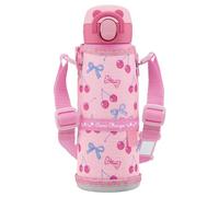 Zojirushi SM-UA48-PZ Water Bottle, Kids Mug with Drawstring, For Kids, For School or School Commutes, Stainless Steel Mug, Seamless Washer, 16.2 fl oz (480 ml), Cherry Pink, Integrated Lid and Seal,