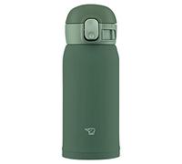 Zojirushi SM-WA36-GD Water Bottle, One-Touch Stainless Steel Mug, Seamless 0.36L Khaki