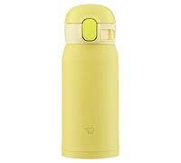 Zojirushi SM-WA36-YA Water Bottle, One-Touch Stainless Steel Mug, Seamless 0.36L Lemon