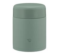 ZOJIRUSHI SW-KA40-GM Mahobin Stainless Steel Thermal Soup Jar, Lunch Jar, Seamless 13.5 fl oz (400 ml), Matte Green, Integrated Lid and Seal, Easy to Clean, Only 3 Pieces